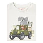 Mayoral T-Shirt Girocollo Tinta Unita con Stampa per Neonato 1053 BIANCO MAYORAL 