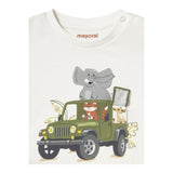 Mayoral T-Shirt Girocollo Tinta Unita con Stampa per Neonato 1053 BIANCO MAYORAL 