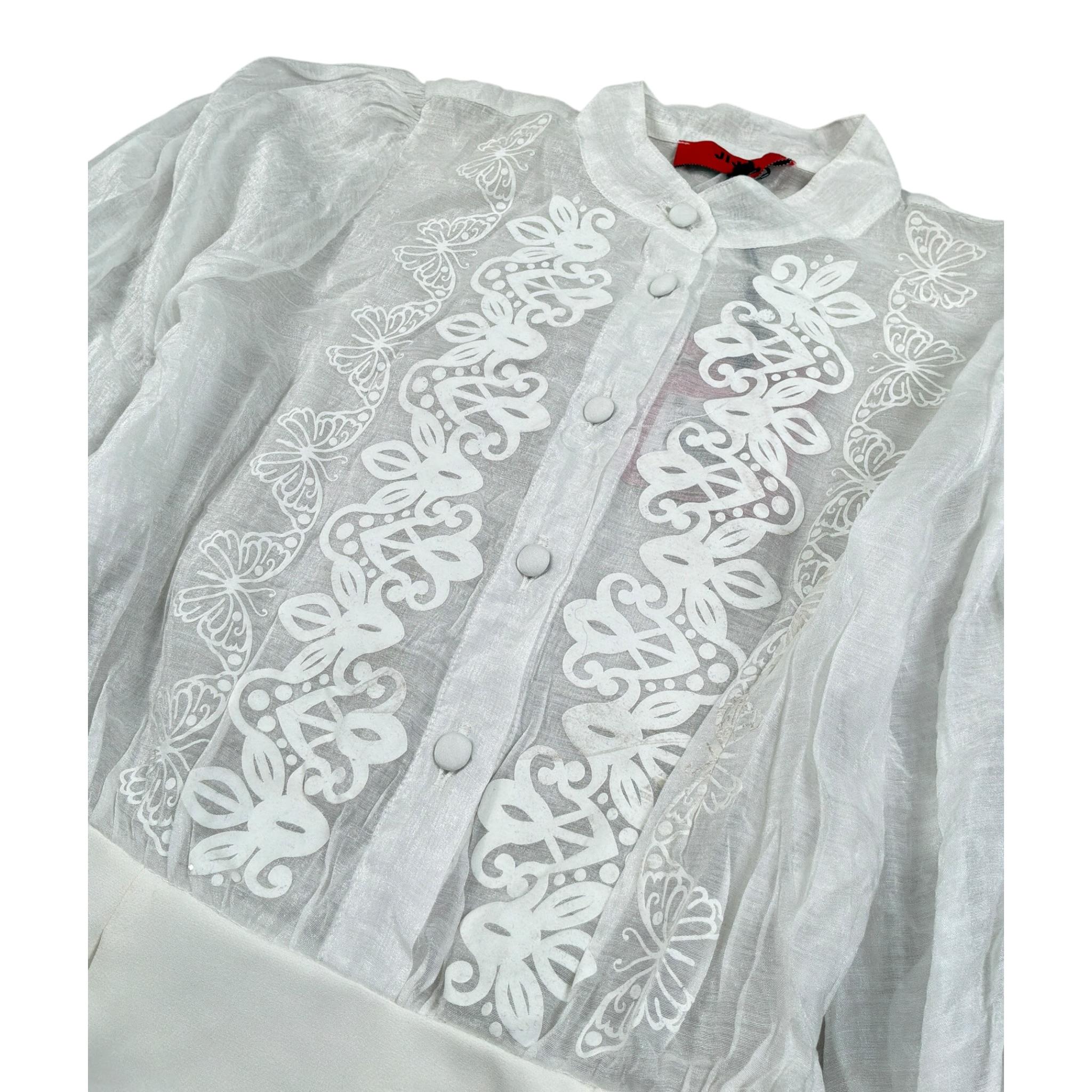 Jijil Abito tinta unita con Ricami Bianco per Bambina JJE23AB080 BIANCO JIJIL 