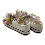 Quickas Sneakers Tinta Unita con Applicazioni e Lacci Bianco per Bambina