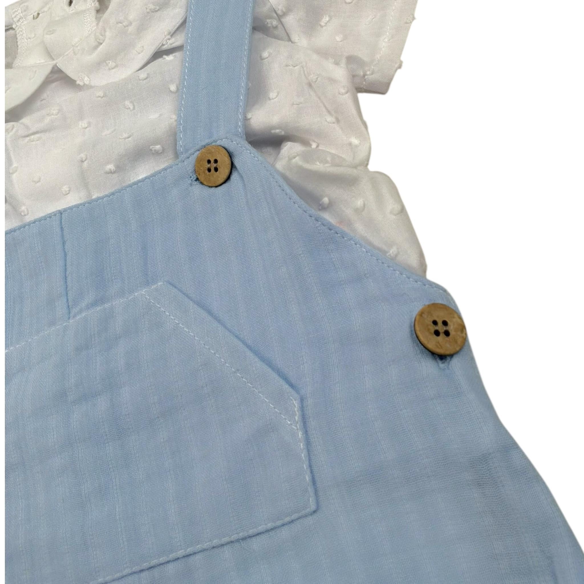 Babidu Completo 2 Pezzi Camicia-Salopette per Neonato 41457 BIANCO/AZZURRO BABIDU 