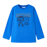 MAYORAL shirt girocollo tinta unita con stampa in contasto Cobalto per Neonato 4051 COBALTO MAYORAL 