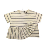 Dixie T-Shirt Tinta Unita con Fantasia A Righe per Bambina MB46031G74 PANNA DIXIE 