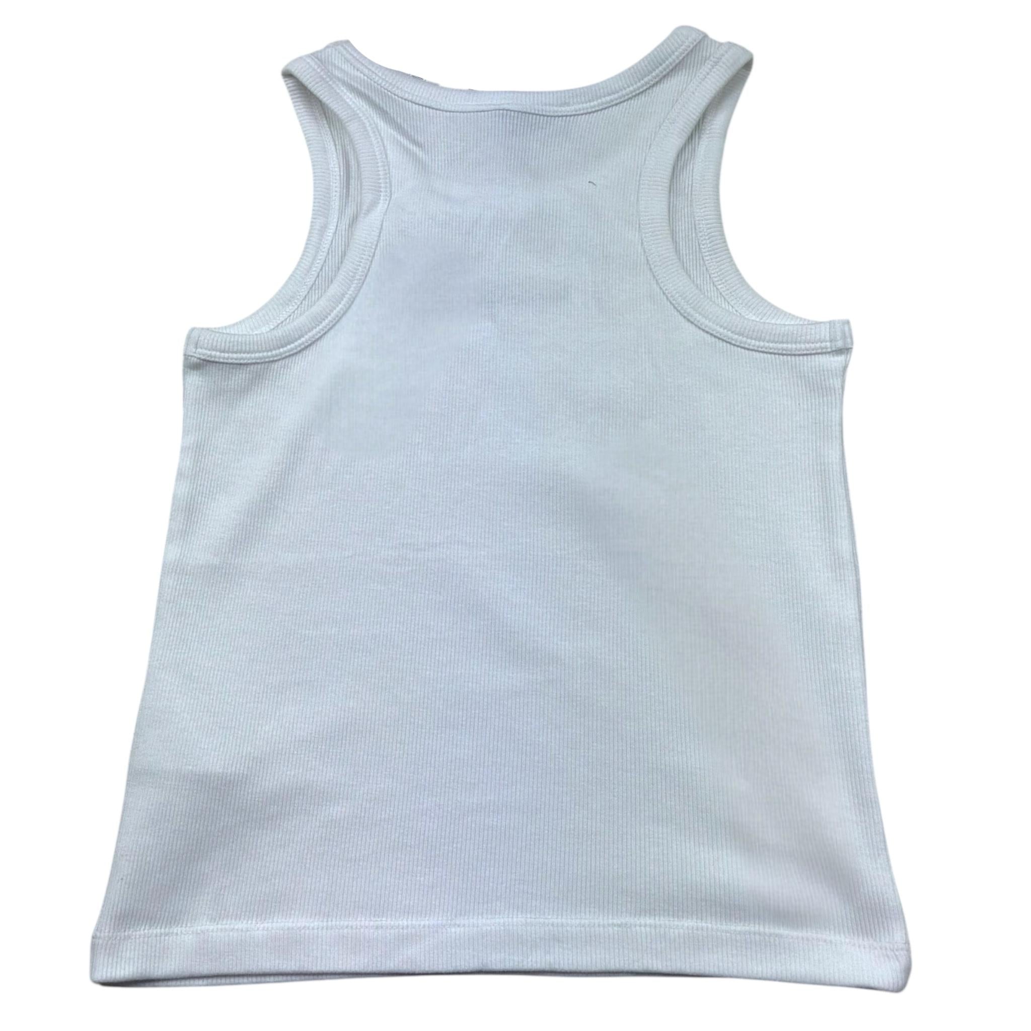 Moschino Canotta Tinta Unita con Stampa per Bambina HAM06M BIANCO MOSCHINO 