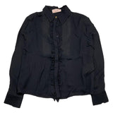 Elisabetta Franchi Camicia Manica Lunga Tinta Unita Nero Per Bambina