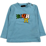 John Richmond Shirt Girocollo Tinta Unita con Logo per Neonato RIP26105TS AZZURRO JOHN RICHMOND 