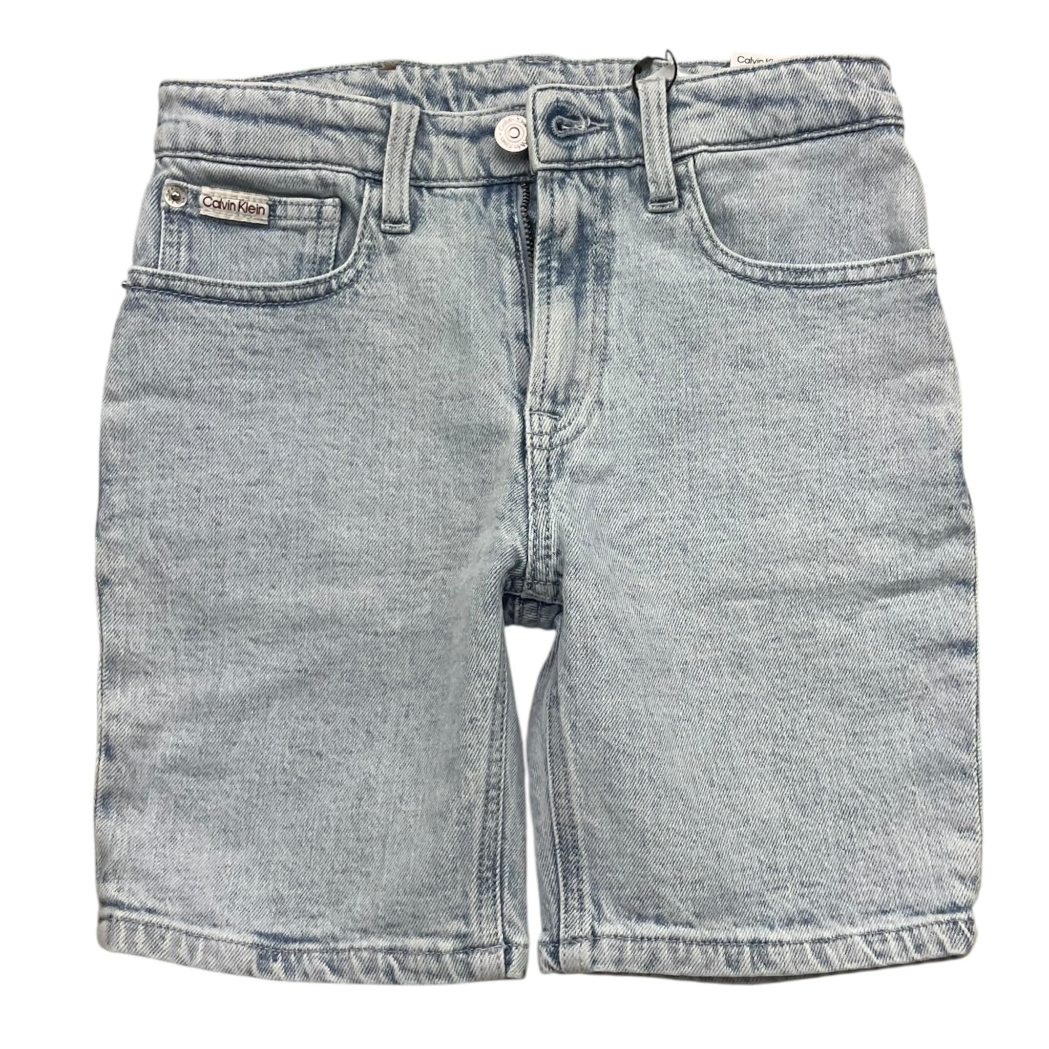 Calvin Klein Bermuda In Denim Tinta Unita con Girovita Regolabile per Bambino IB0IB02432 AZZURRO CALVIN KLEIN 