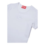Diesel T-Shirt Girocollo Tinta Unita con Logo per Bambina J02036 BIANCO DIESEL 