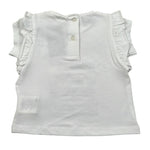 Sarabanda T-Shirt Girocollo Tinta Unita con Stampe per Neonata 04421 BIANCO SARABANDA 