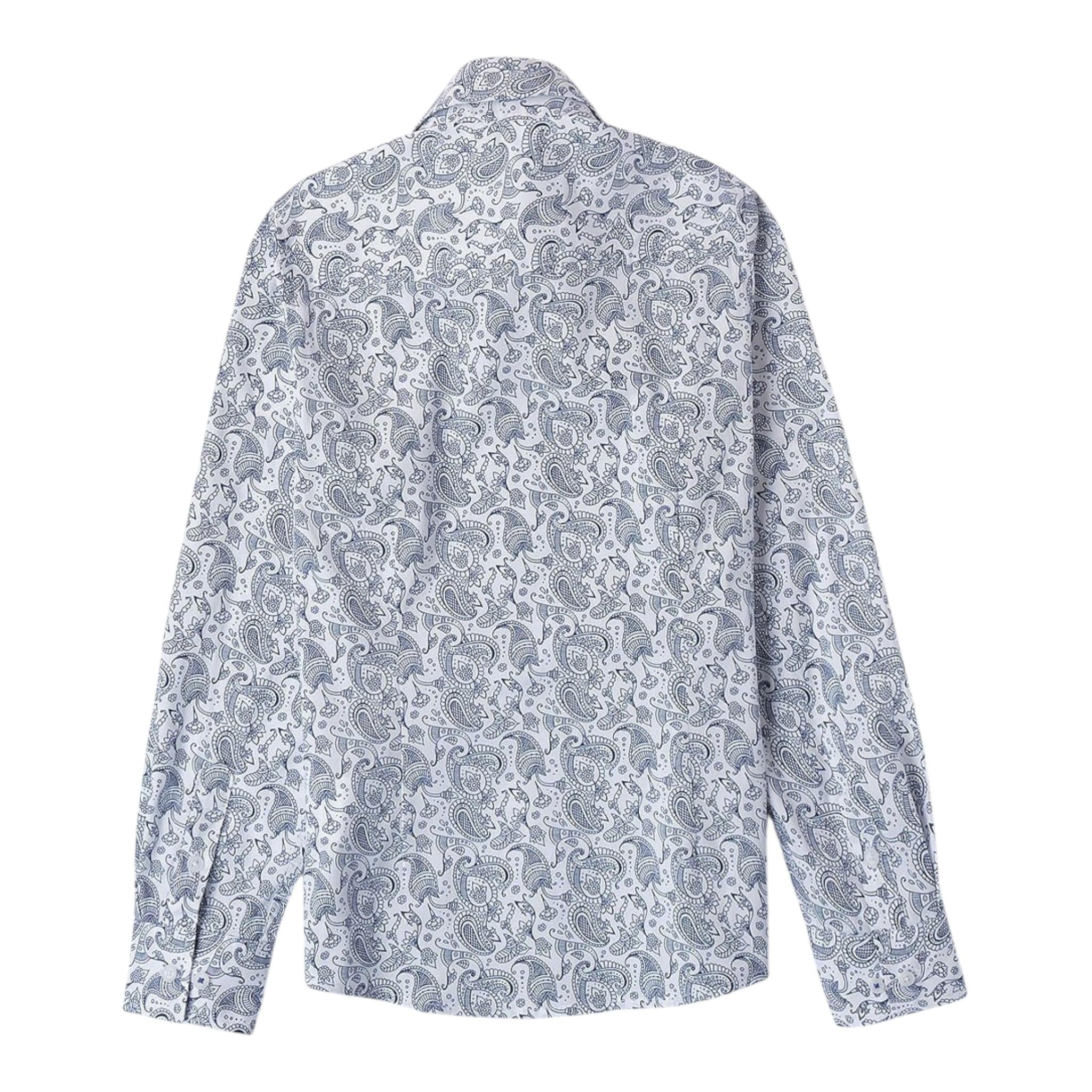 Sarabanda Camicia Manica Lunga Tinta Unita Stampa Fantasia per Bambino 08603 BIANCO SARABANDA 