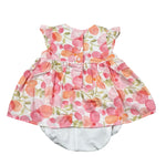 Lalalu' Pagliaccetto Tinta Unita con Stampa Fiori per Neonata PAL017P BIANCO LALALU' 