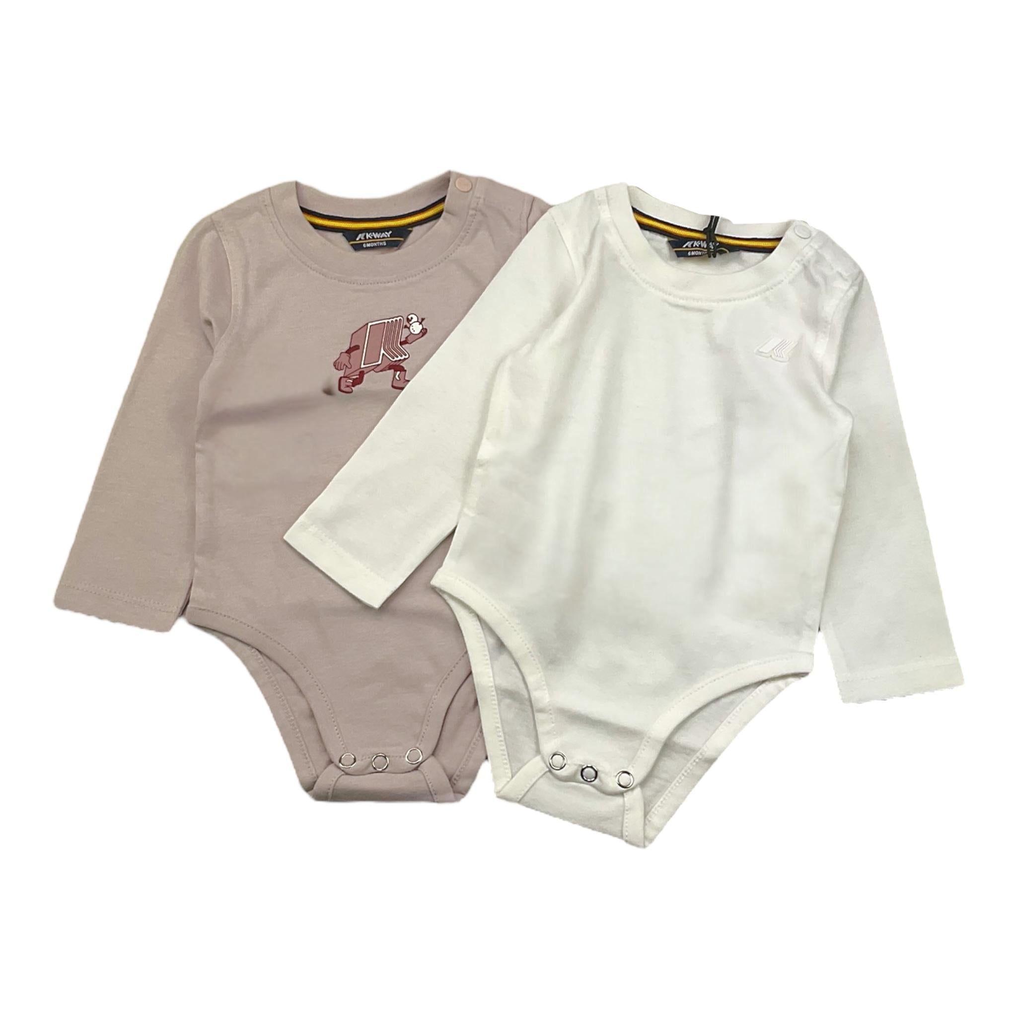 K-WAY set 2body bicolore Bianco/rosa per Neonata K7128ZW BIANCO/ROSA K-WAY 