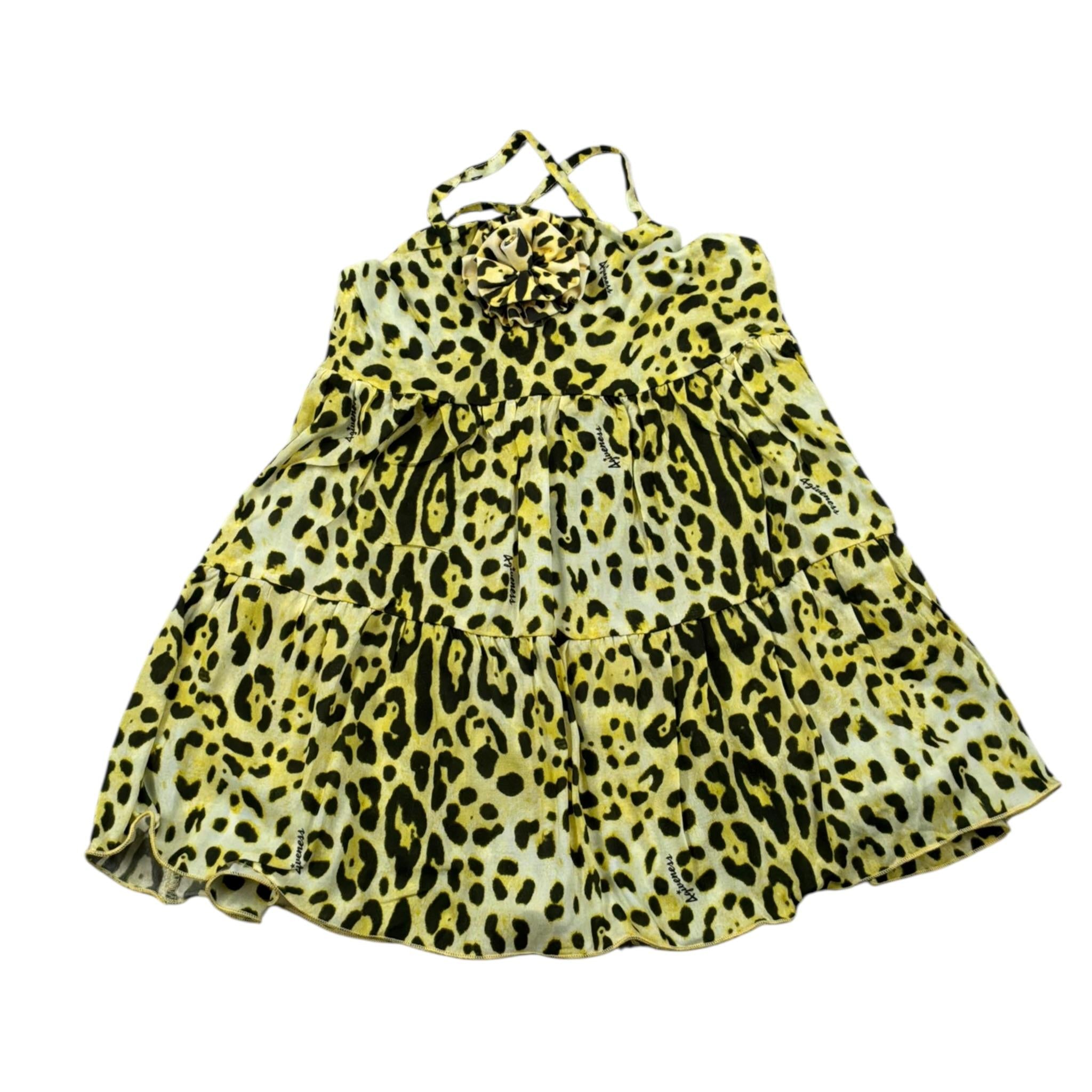 4Giveness Abito Tinta Unita con Fantasia Maculata per Neonata FGCN3965 GIALLO 4GIVENESS 