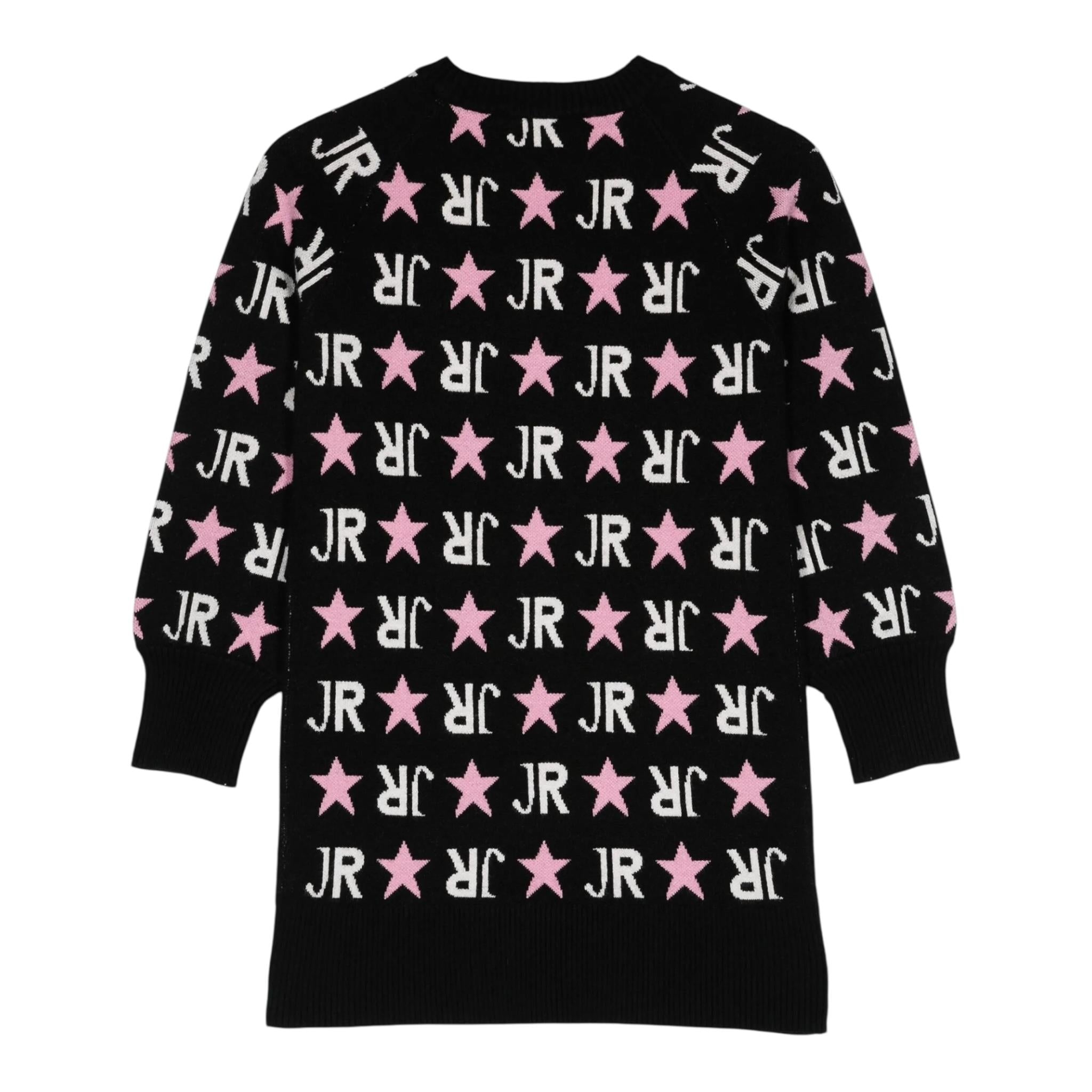 JOHN RICHMOND abito manica lunga in maglia con stampe logo Nero per Bambina RGA24004VEXX NERO JOHN RICHMOND 