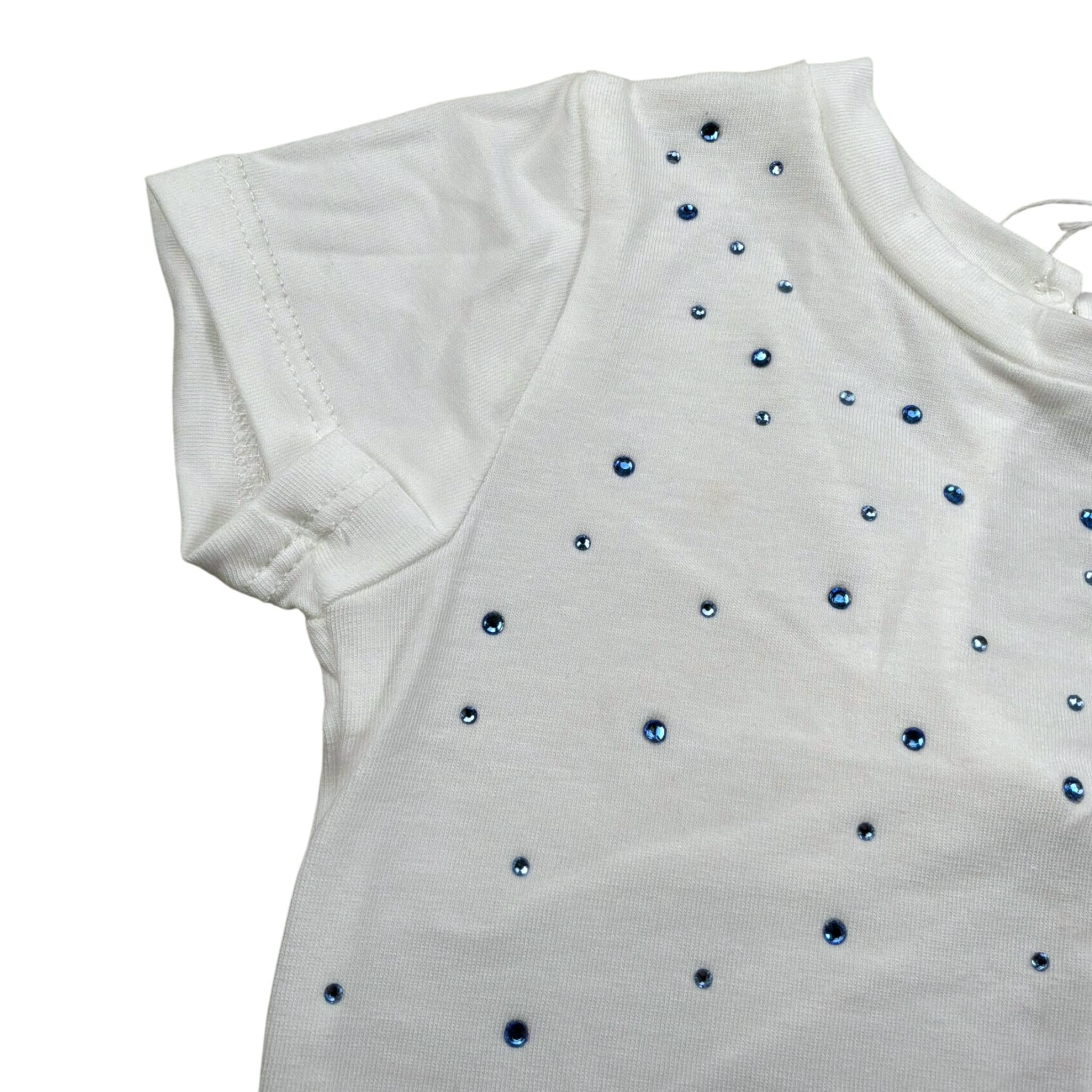 M+E' T-Shirt Girocollo tinta unita con Brillantini Bianco per Neonata UE1786 BIANCO M+E' 