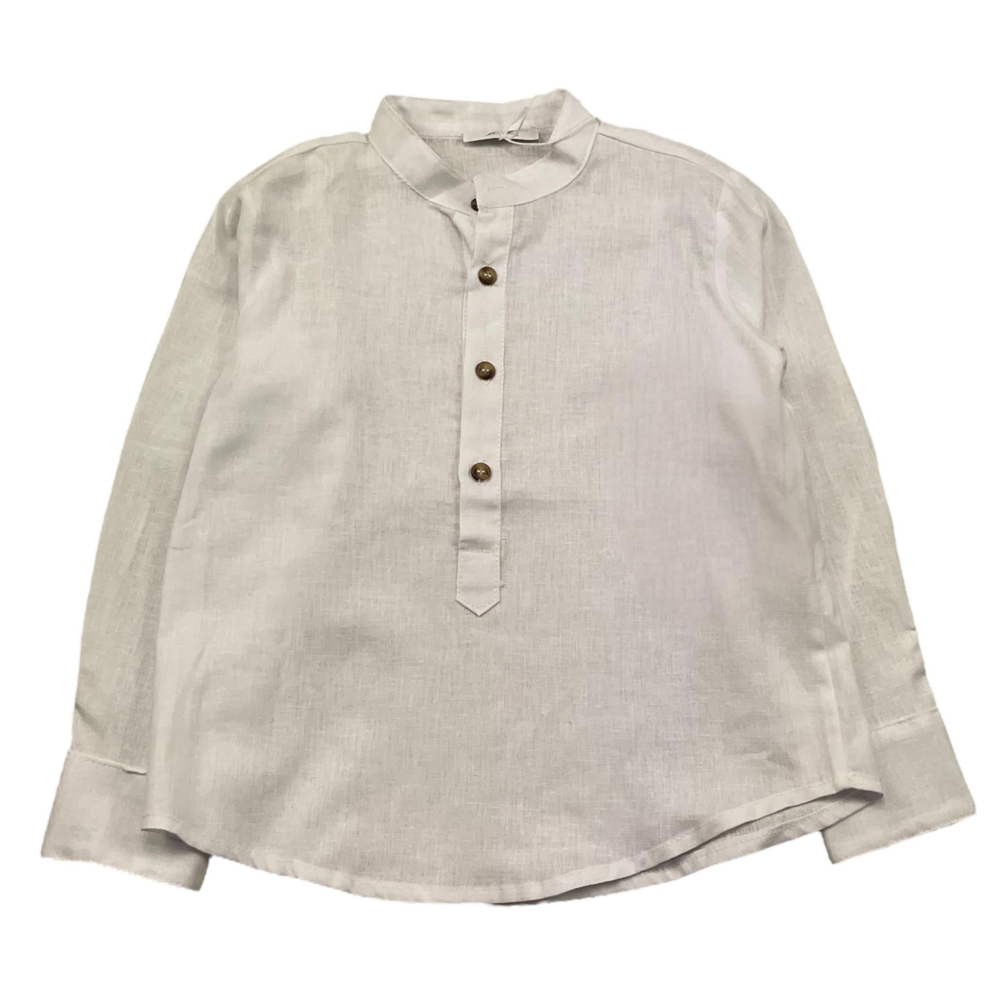 M+E' Camicia Manica Lunga Tinta Unita Collo Coreano per Neonato UEM0507 BIANCO M+E' 