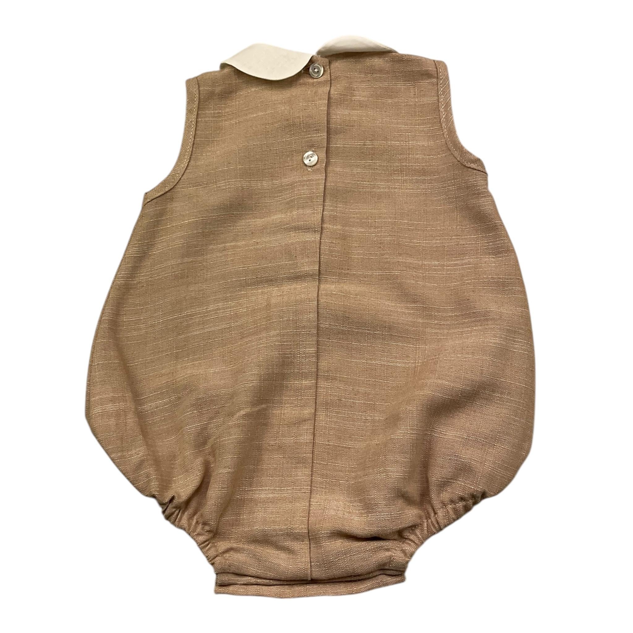 Ninnaoh Ghettina Giromanica Tinta Unita con Colletto per Neonata E25PLP5 SABBIA NINNAOH 