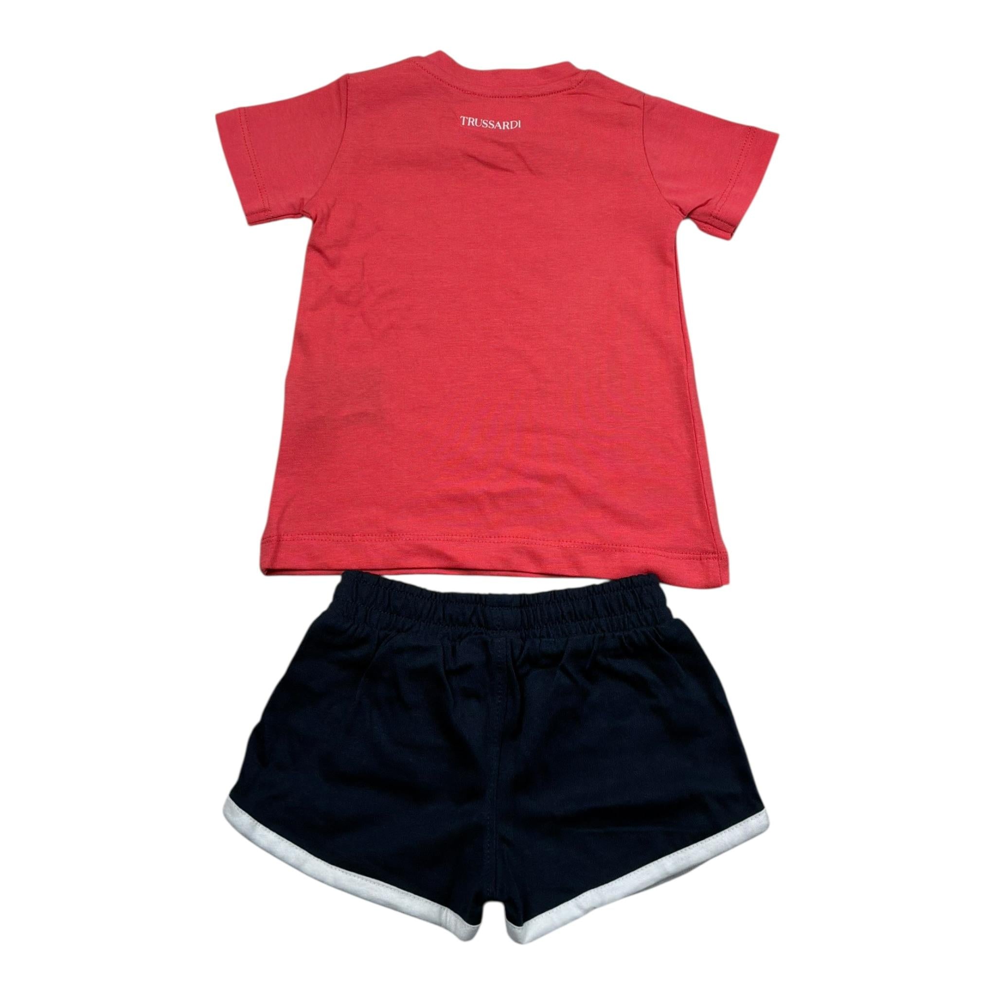 Trussardi Completo 2 Pezzi T-Shirt-Bermuda Bicolore per Neonato TIP21098 ROSSO TRUSSARDI 