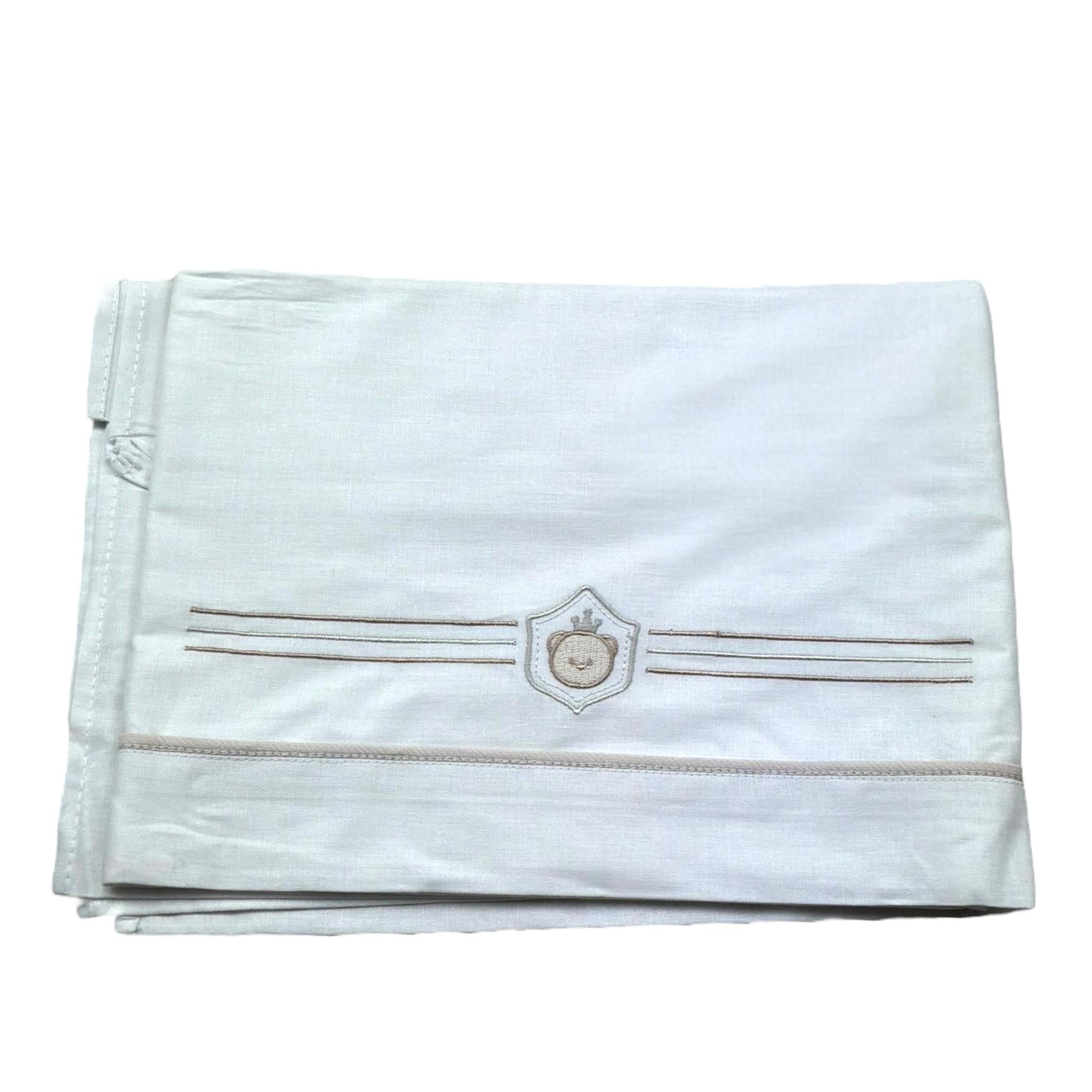 Isabel & Martinez Lenzuola Tinta Unita con Ricami per Neonato IM25N504 BIANCO ISABEL & MARTINEZ 