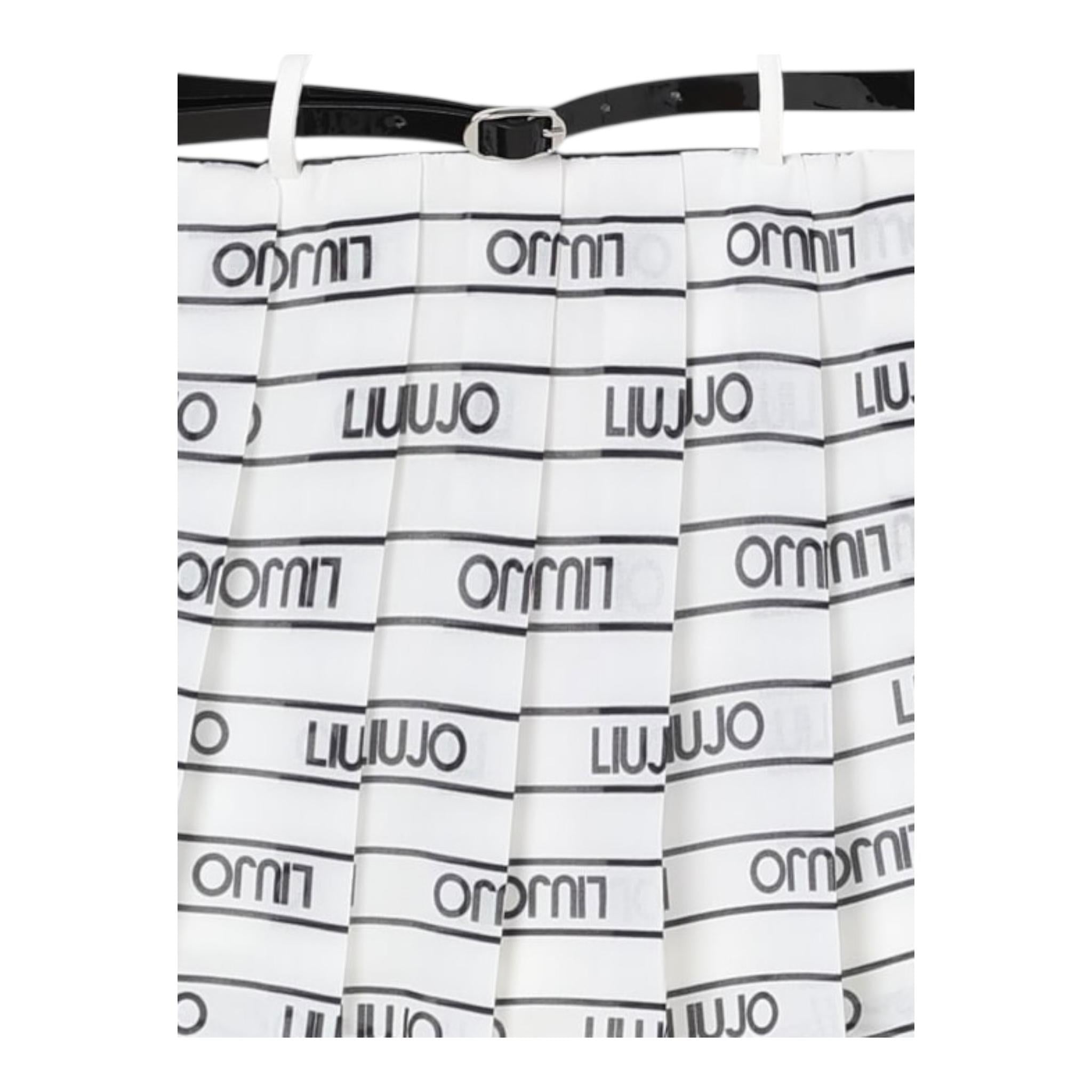 Liu Jo Short Finta Gonna-Cintura Tinta Unita Logata per Bambina GA5193 BIANCO LIU JO 