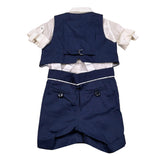 Baby A. Completo 3 Pezzi Gilet-Camicia--Pantalone per Neonato A2102 BLU BABY A. 
