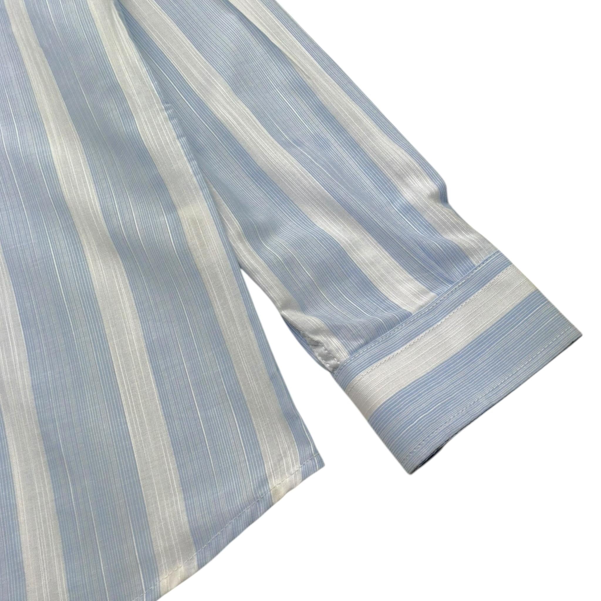 Mai'S Kids Camicia Tinta Unita con Fantasia A Righe per Bambino CAMICIAC BIANCO/AZZURRO MAI'S KIDS 