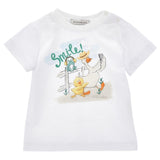 Monnalisa T-Shirt Girocollo Tinta Unita con Stampa per Bambino 28E603J BIANCO MONNALISA 
