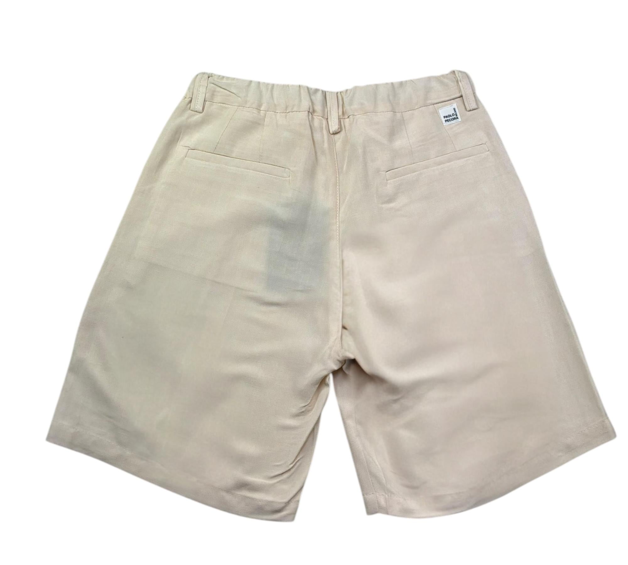 Paolo Pecora Bermuda Tinta Unita con Elastico In Vita per Bambino PP4382 SABBIA PAOLO PECORA 