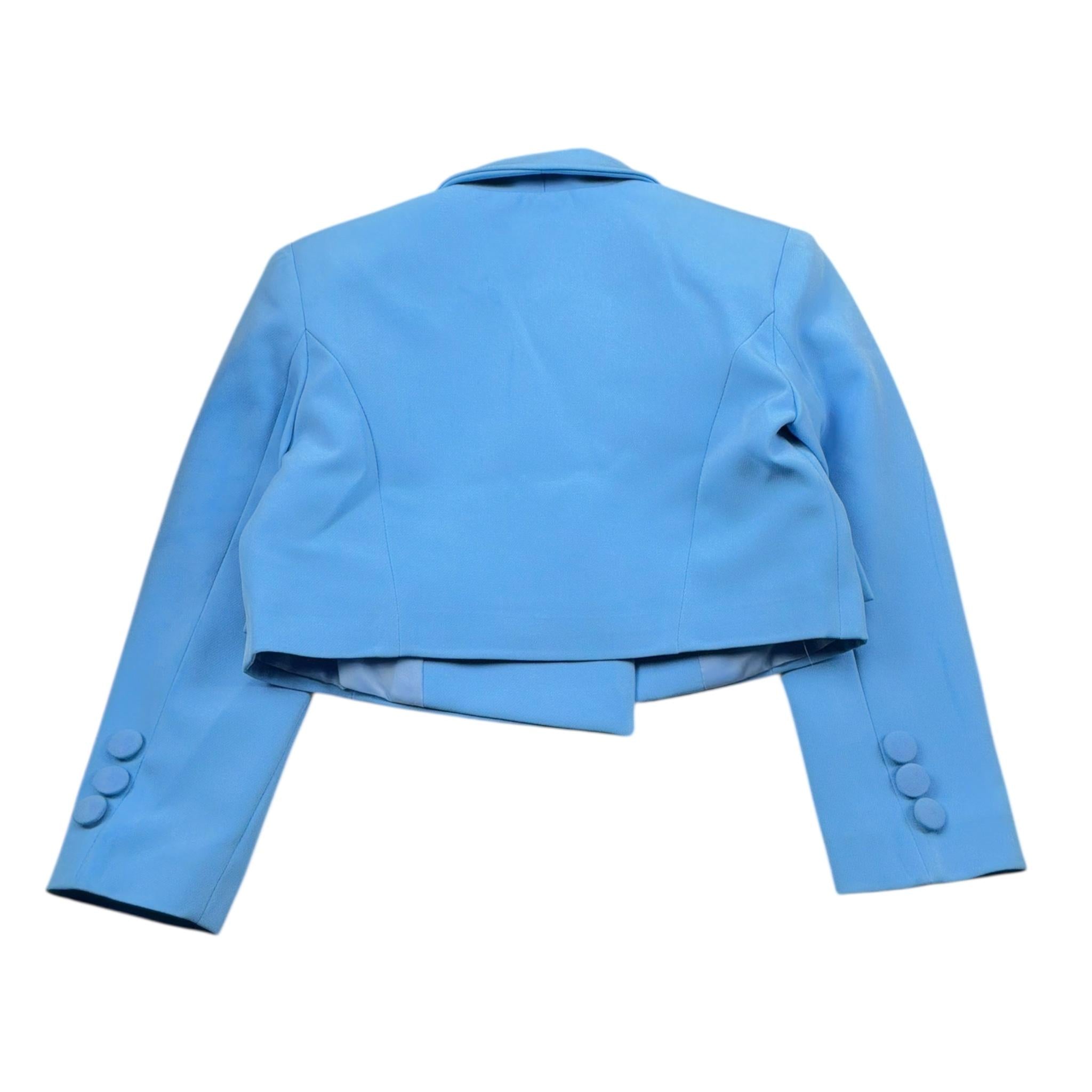 Petit Posh Giacca Crop Tinta Unita per Neonata GFBS25030GCXN AZZURRO POLVERE PETIT POSH 