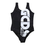 Gcds Costume Intero Tinta Unita con Stampa per Bambina 027966 NERO GCDS 