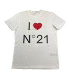 N°21 t-shirt girocollo tinta unita con stampa Bianco per Bambina N21124 BIANCO N°21 