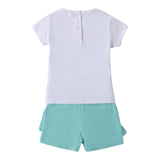 Sarabanda Completo 2 Pezzi T-Shirt-Short  per Bambina 0B253 BIANCO/AZZURRO SARABANDA 