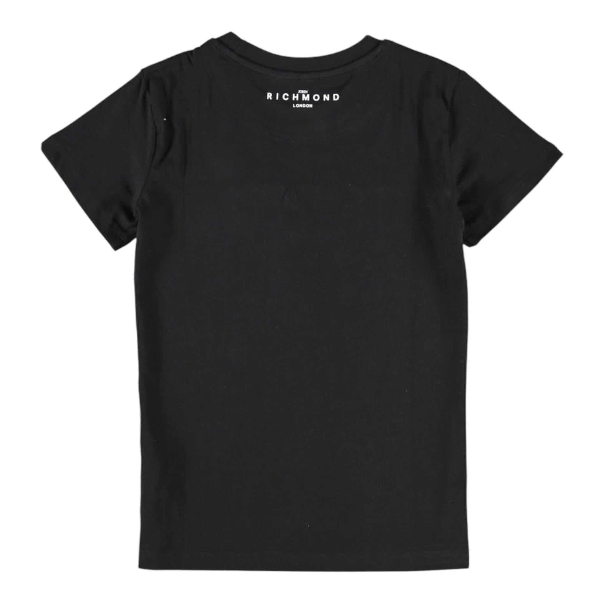 John Richmond T-Shirt Girocollo Tinta Unita con Stampa per Bambino RBP25003TSXX NERO JOHN RICHMOND 