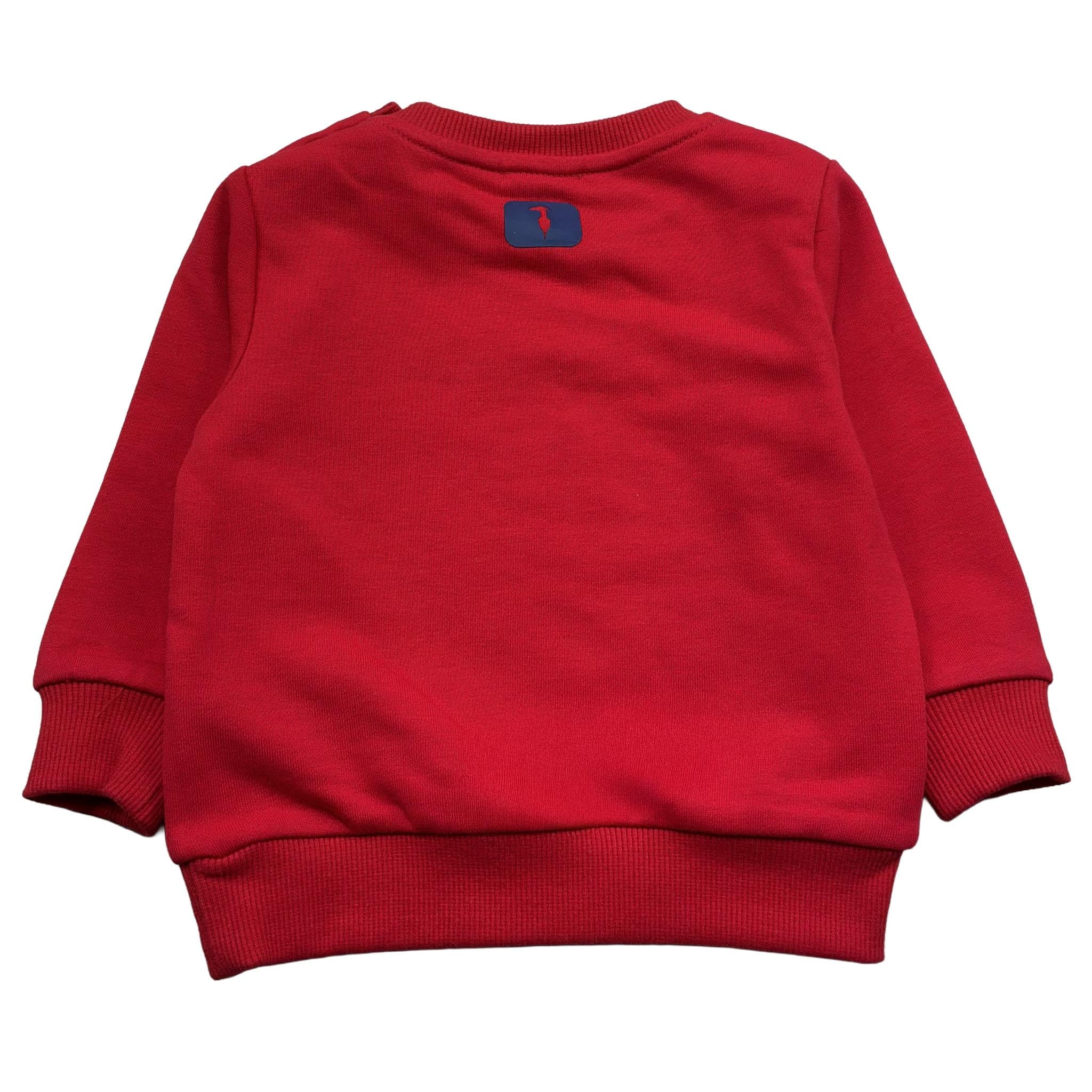 Trussardi Felpa Chiusa Girocollo Tinta Unita con Logo per Neonato TIP26091FE ROSSO TRUSSARDI 