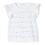Liu Jo T-Shirt Girocollo Tinta Unita con Brillantini per Bambina KA4048JX BIANCO LIU JO 