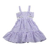 Magil Abito Bicolore con Fantasia A Quadri per Bambina HN20118 BIANCO/LILLA MAGIL 