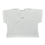 Disclaimer T-Shirt Girocollo Tinta Unita con Stampa E Brillantini per Bambina 25EDK58552 BIANCO DISCLAIMER 