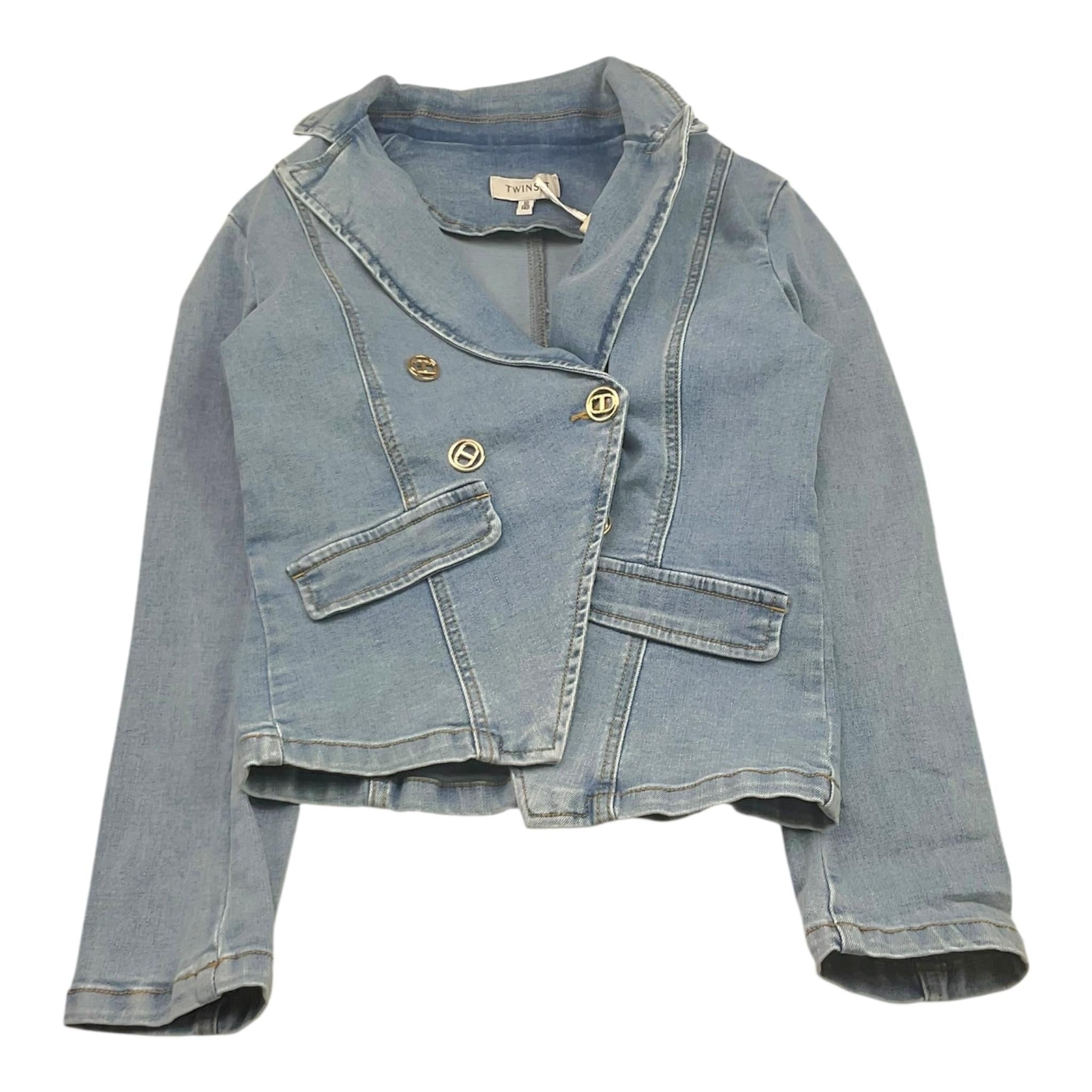 Twinset Giubbino In Denim Tinta Unita per Bambina 251GJ2540 AZZURRO TWINSET 