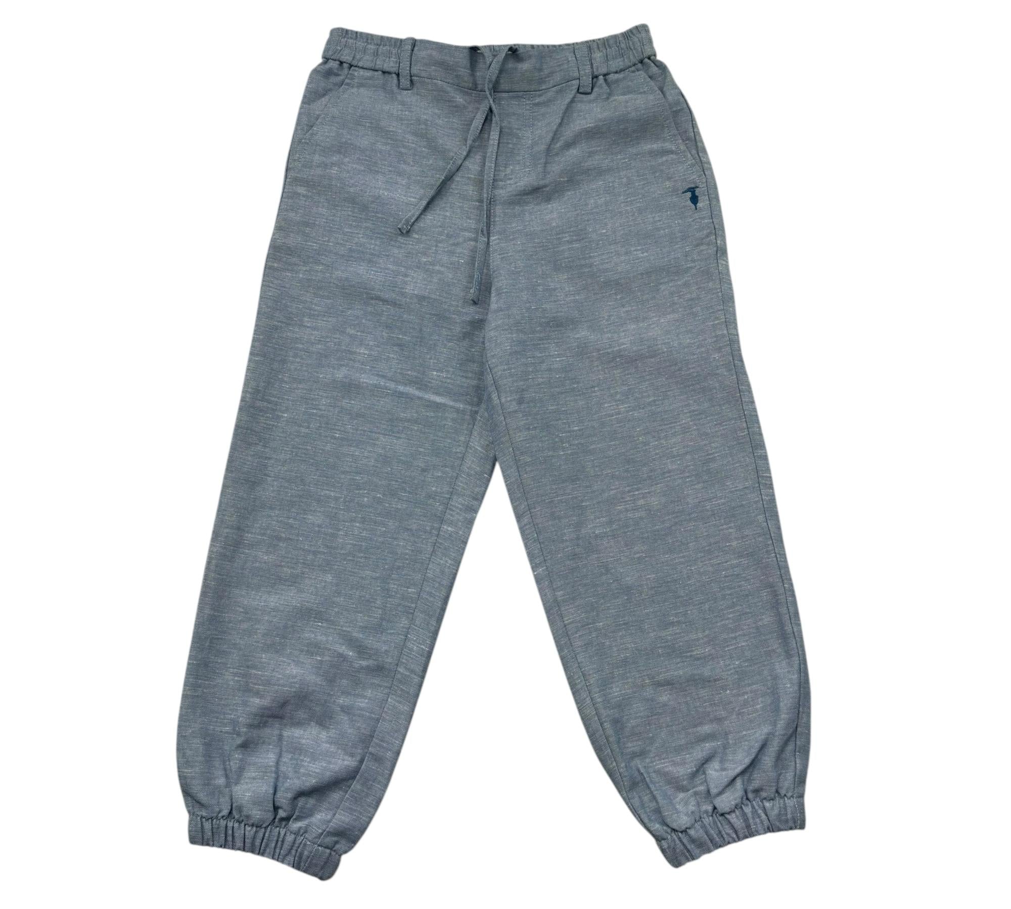 Trussardi Pantalone Tinta Unita con Elastico In Vita per Bambino TBP26067PA AZZURRO TRUSSARDI 