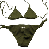 Matinée Costume 2 Pezzi Triangolo-Slip Tinta Unita per Bambina CC3021 VERDE MATINÉE 