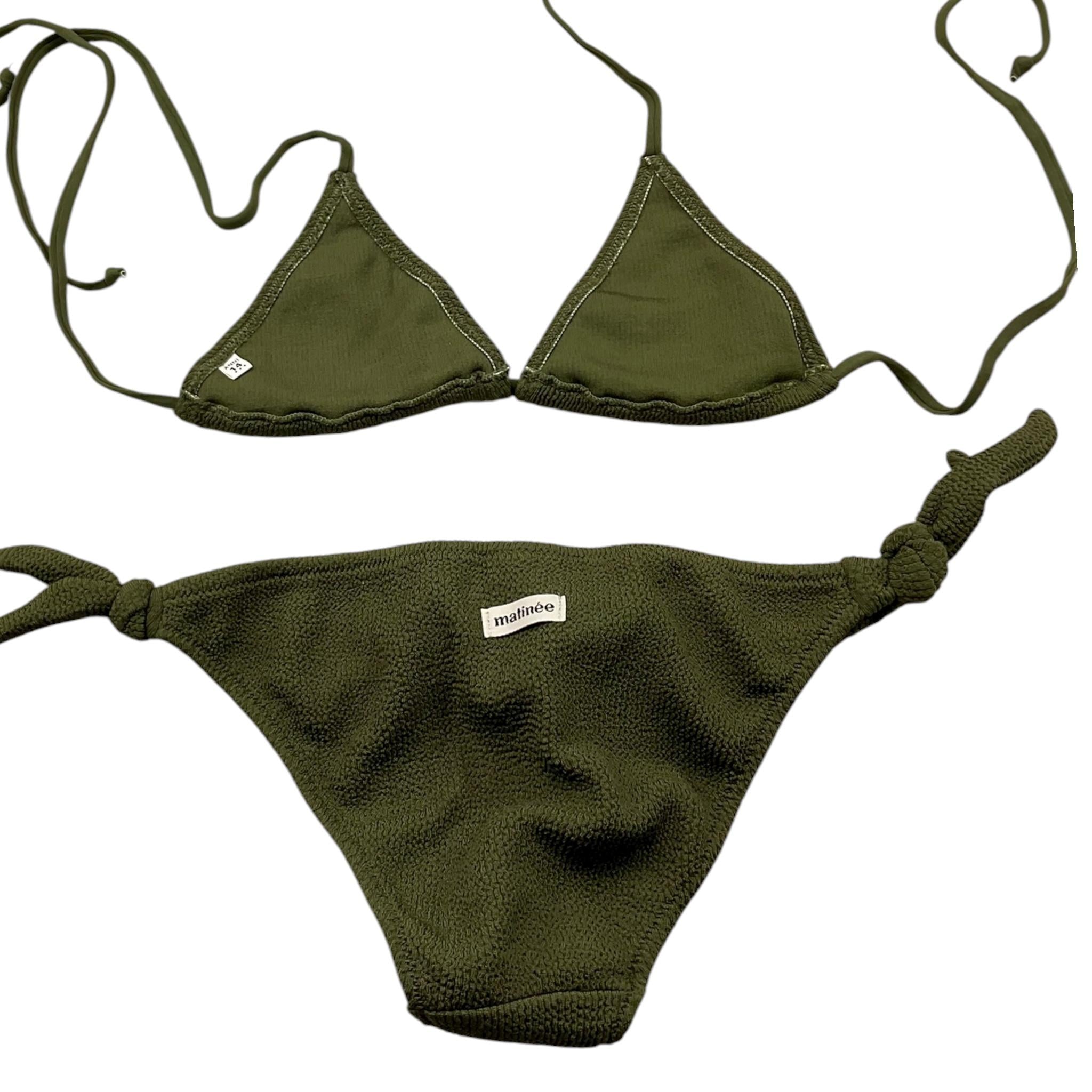 Matinée Costume 2 Pezzi Triangolo-Slip Tinta Unita per Bambina CC3021 VERDE MATINÉE 