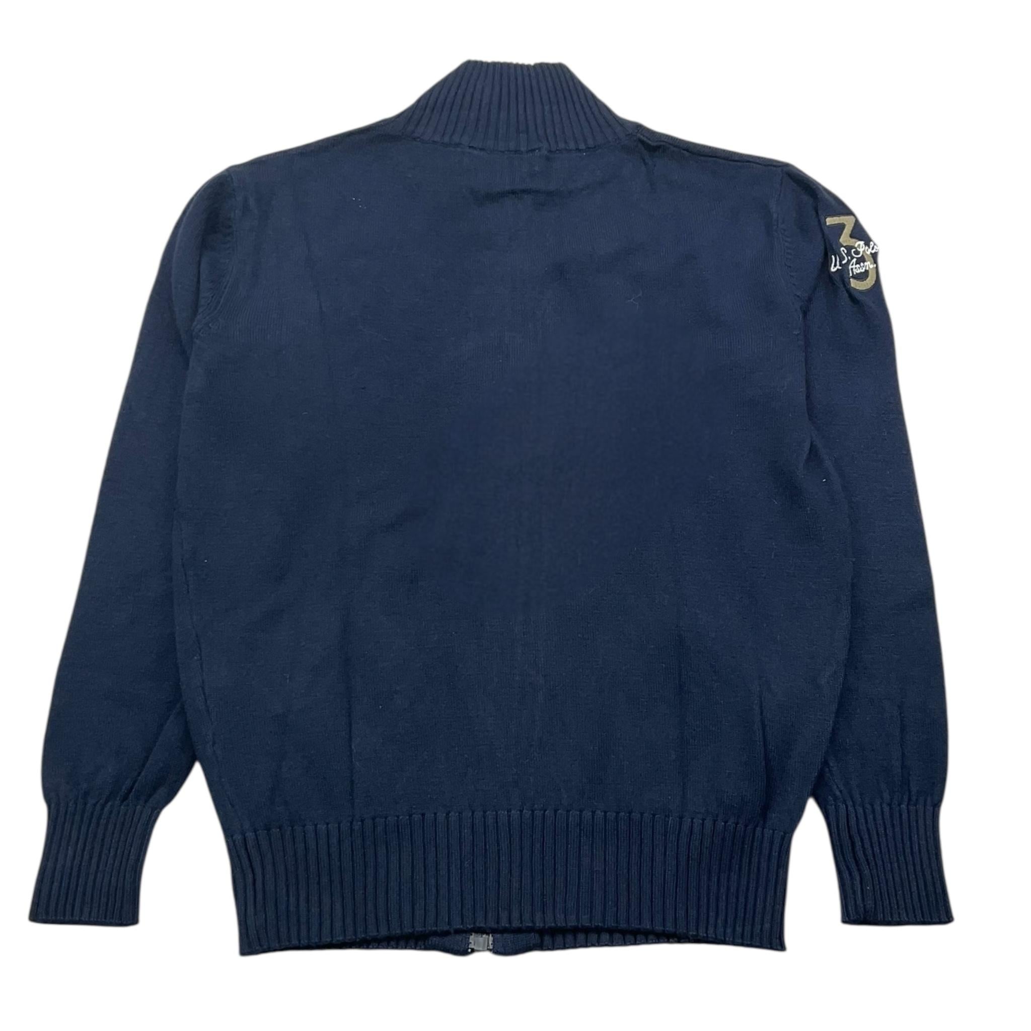 U.S. POLO ASSN felpa con zip tinta unita in maglia Blu per Bambino US40575 BLU U.S. POLO ASSN 