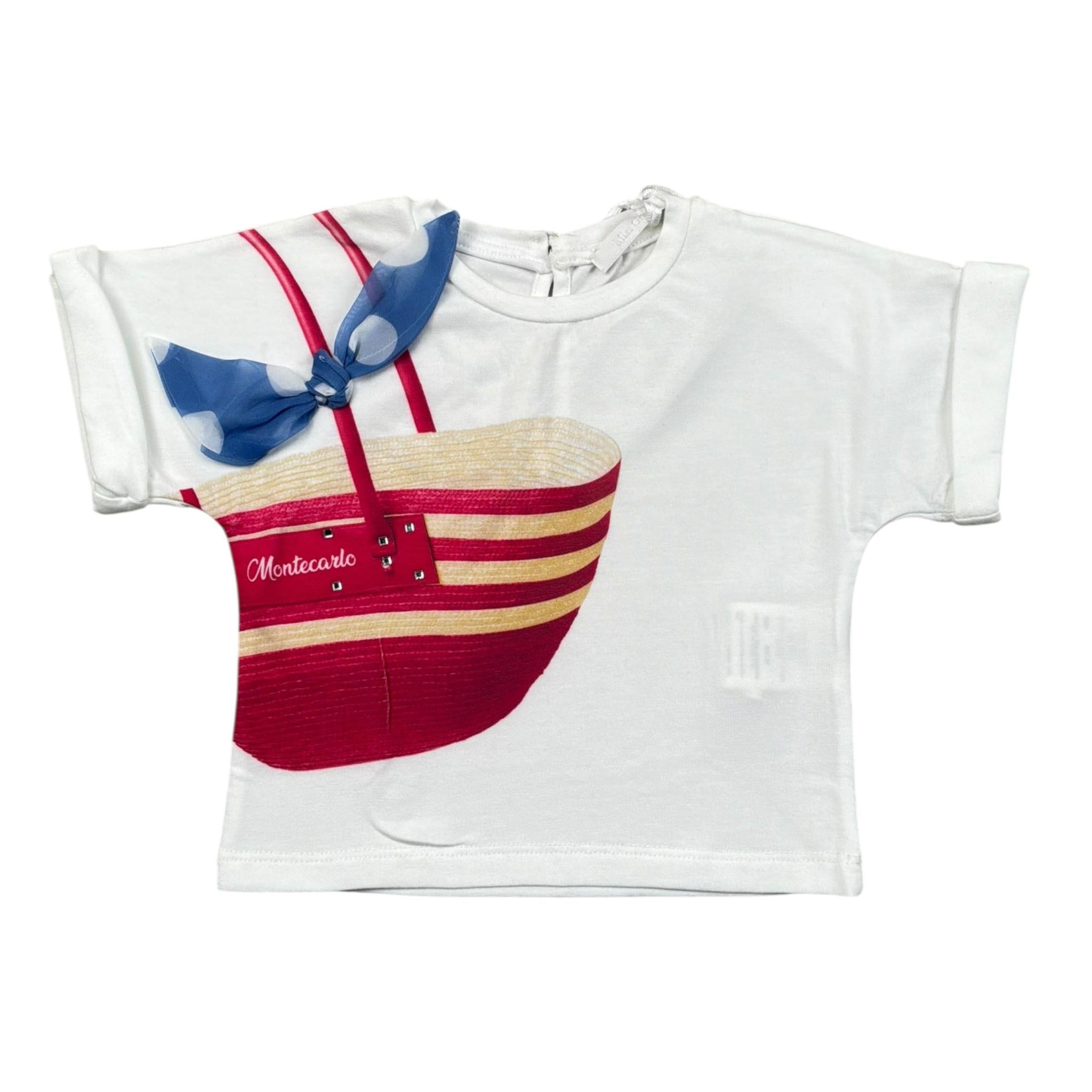 Miss Grant T-Shirt Girocollo Tinta Unita con Stampa per Neonata MG1277 BIANCO MISS GRANT 