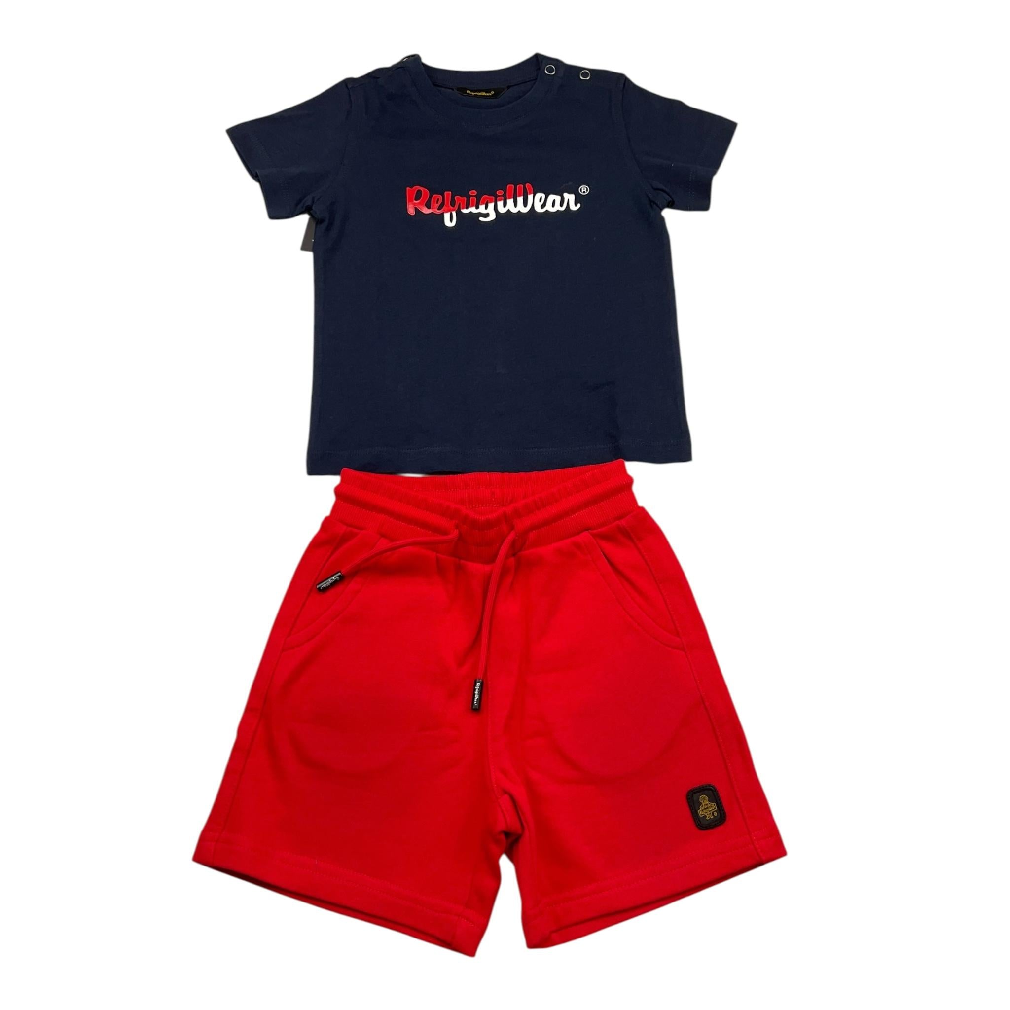 Refrigiwear Completo 2 Pezzi T-Shirt-Bermuda per Neonato 208DRMNS25 BLU/ROSSO REFRIGIWEAR 
