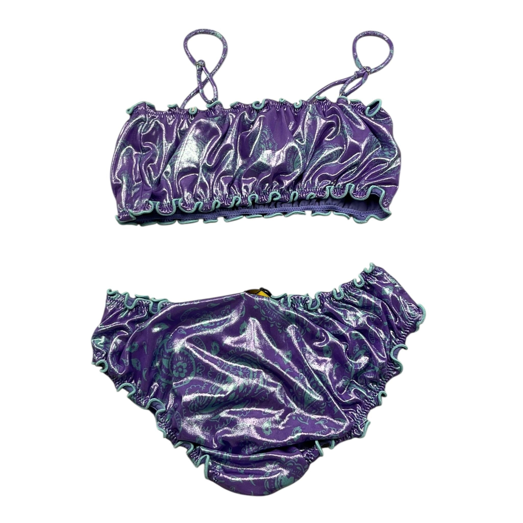 F**K Costume 2 Pezzi Tinta Unita Fascia-Slip per Bambina FK2193299 VIOLA F**K 