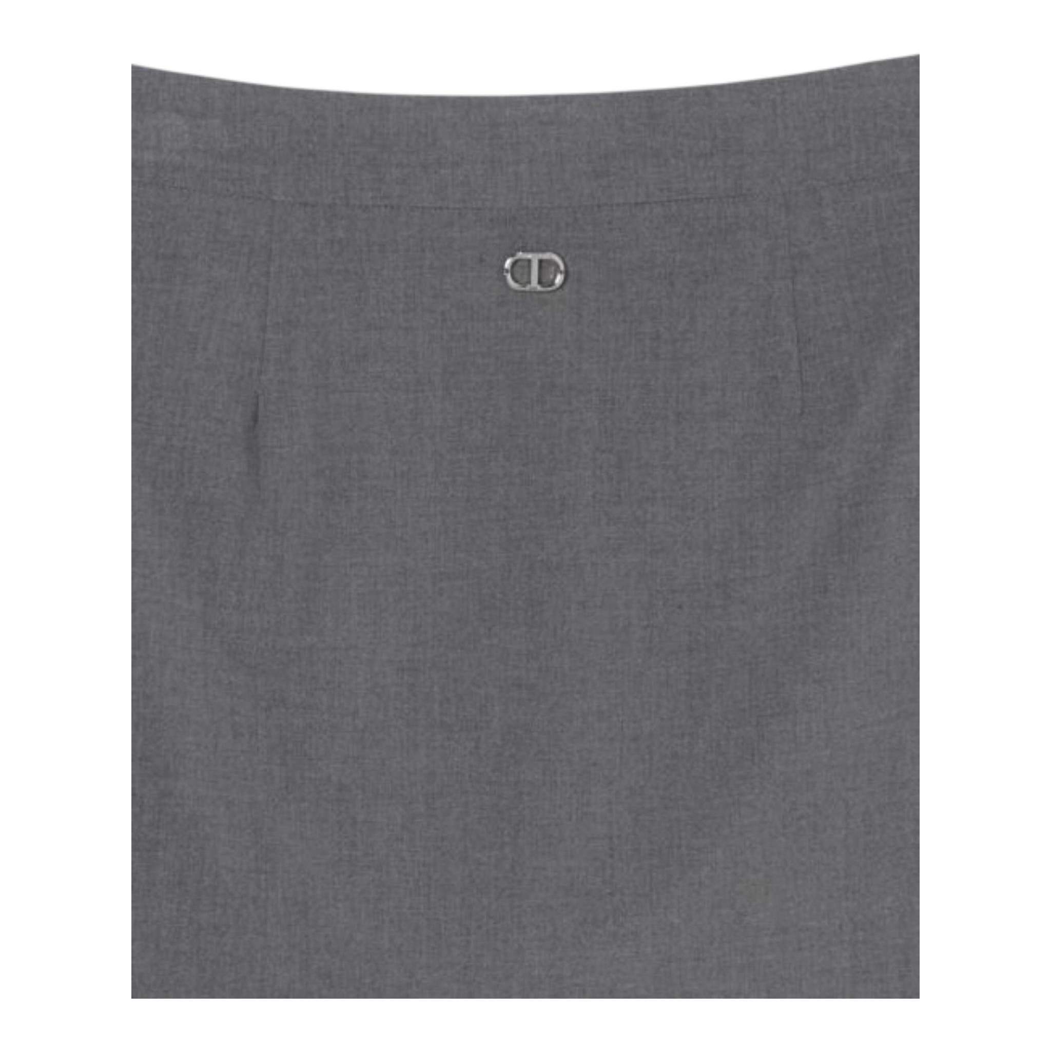 TWINSET gonna tinta unita plissettata asimmetrica Grigio per Bambina 242GJ2117X GRIGIO TWINSET 