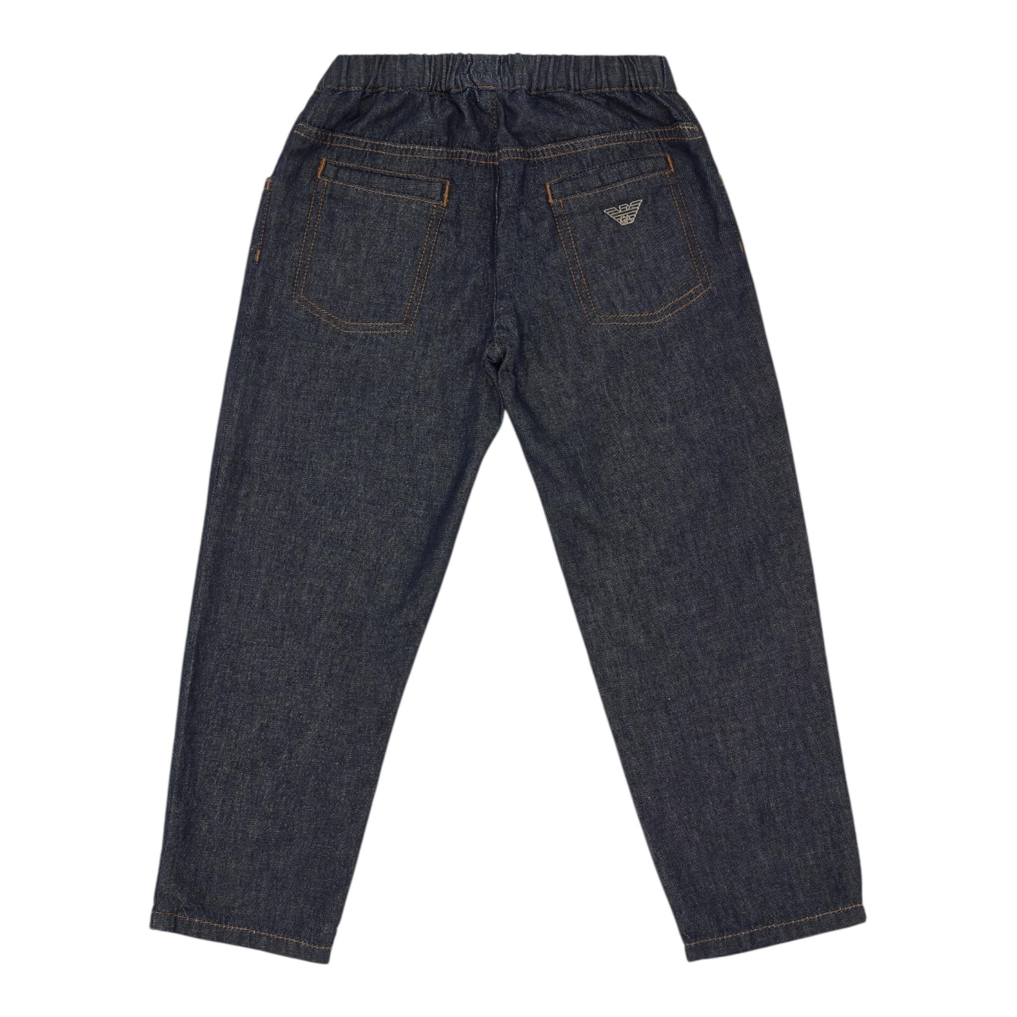 Emporio Armani Jeans Tinta Unita con Elastico In Vita per Bambino EB000255 BLU EMPORIO ARMANI 