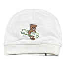 Moschino Cappello Tinta Unita con Stampa per Neonato MMY04Y BIANCO MOSCHINO 