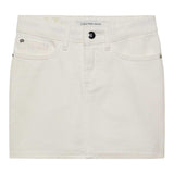 Calvin Klein Gonna Tinta Unita In Denim  Panna per Bambina