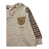 NANAN felpa chiusa girocollo tinta unita con maniche in contrasto Beige per Neonato I24149 BEIGE NANAN 